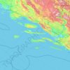 Topografische kaart Split-Dalmatia County, reliëfkaart, hoogtekaart