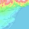 Topografische kaart Roquetas de Mar, hoogte, reliëf
