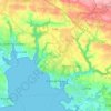 Topografische kaart Concarneau, reliëfkaart, hoogtekaart
