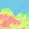 Topografische kaart Côtes-d'Armor, reliëfkaart, hoogtekaart