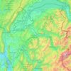 Topografische kaart Haute-Savoie, hoogte, reliëf
