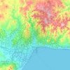 Topografische kaart Málaga, hoogte, reliëf